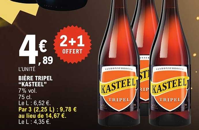 BIÈRE TRIPEL “KASTEEL” 7% vol. 75 cl. 2+1 OFFERT