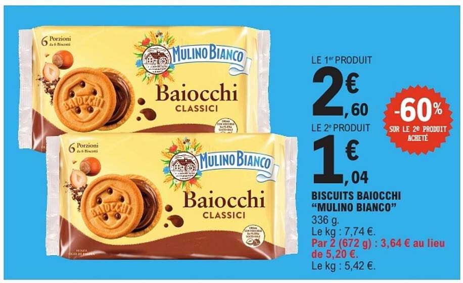 BISCUITS BAIOCCHI “MULINO BIANCO” 336 g