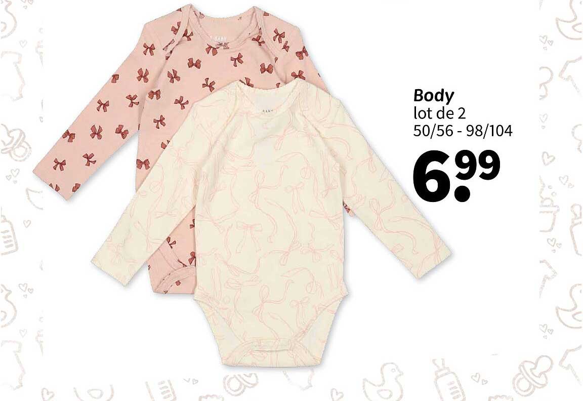 Body lot de 2 50/56 - 98/104