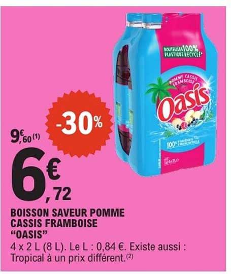 BOISSON SAVEUR POMME CASSIS FRAMBOISE “OASIS”