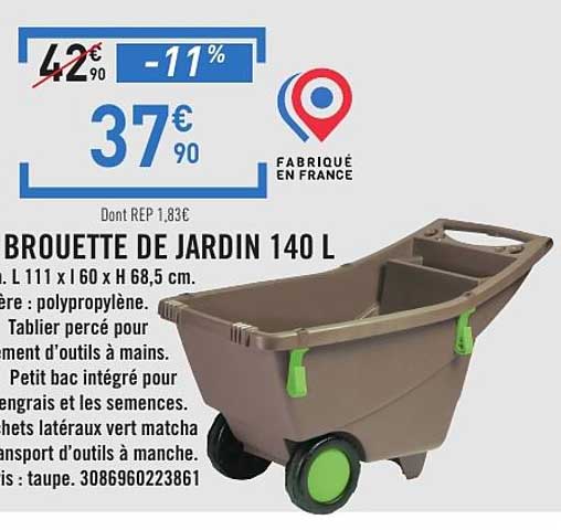 BROUETTE DE JARDIN 140 L