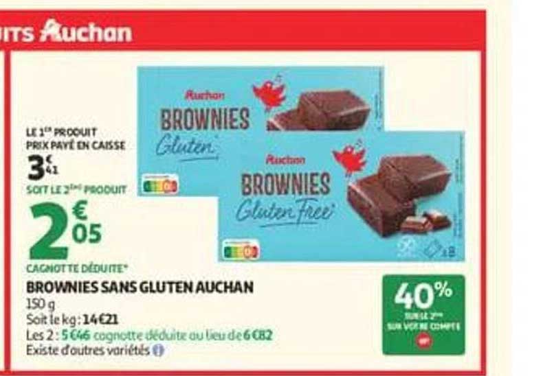 BROWNIES SANS GLUTEN AUCHAN
