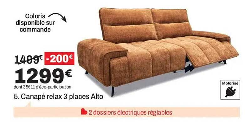 Canapé relax 3 places Alto