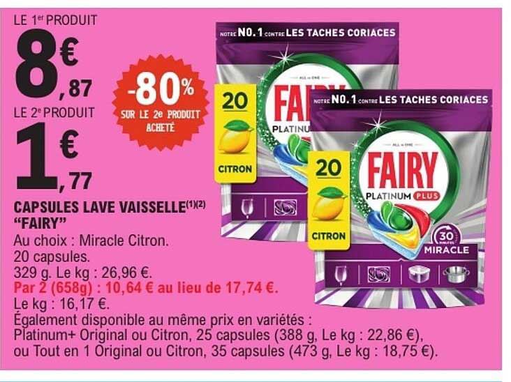 CAPSULES LAVE VAISSELLE(1)(2) “FAIRY”