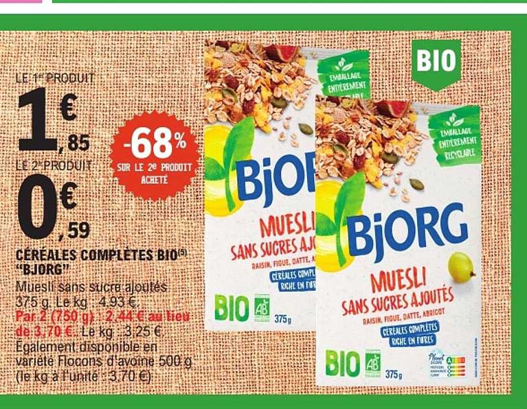 CÉRÉALES COMPLÈTES BIO “BJORG”