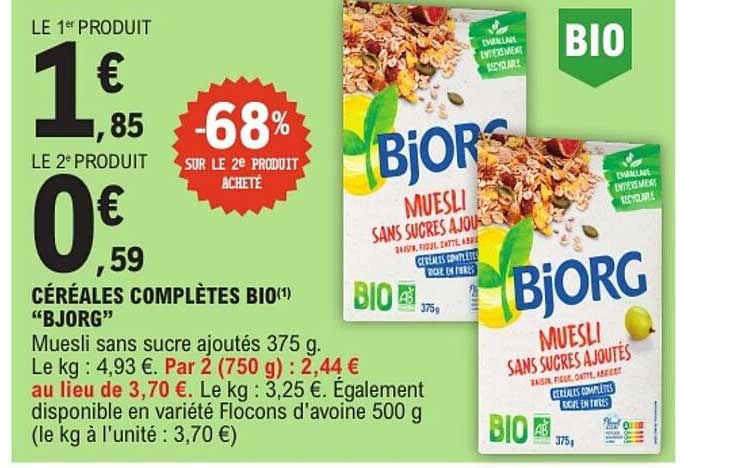 CÉRÉALES COMPLÈTES BIO(1) “BJORG”