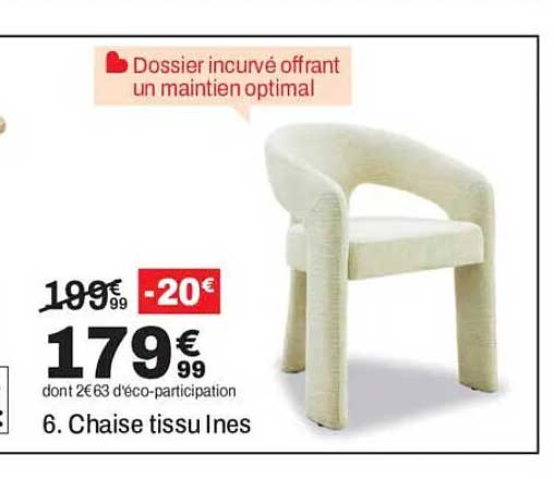 Chaise tissu Ines