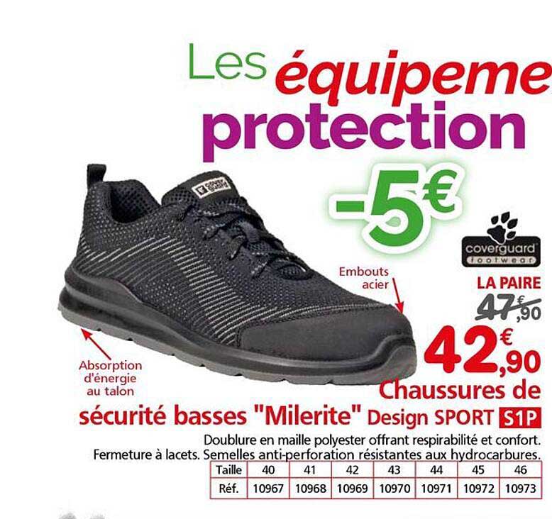 Chaussures de sécurité basses "Milerite" Design SPORT S1P