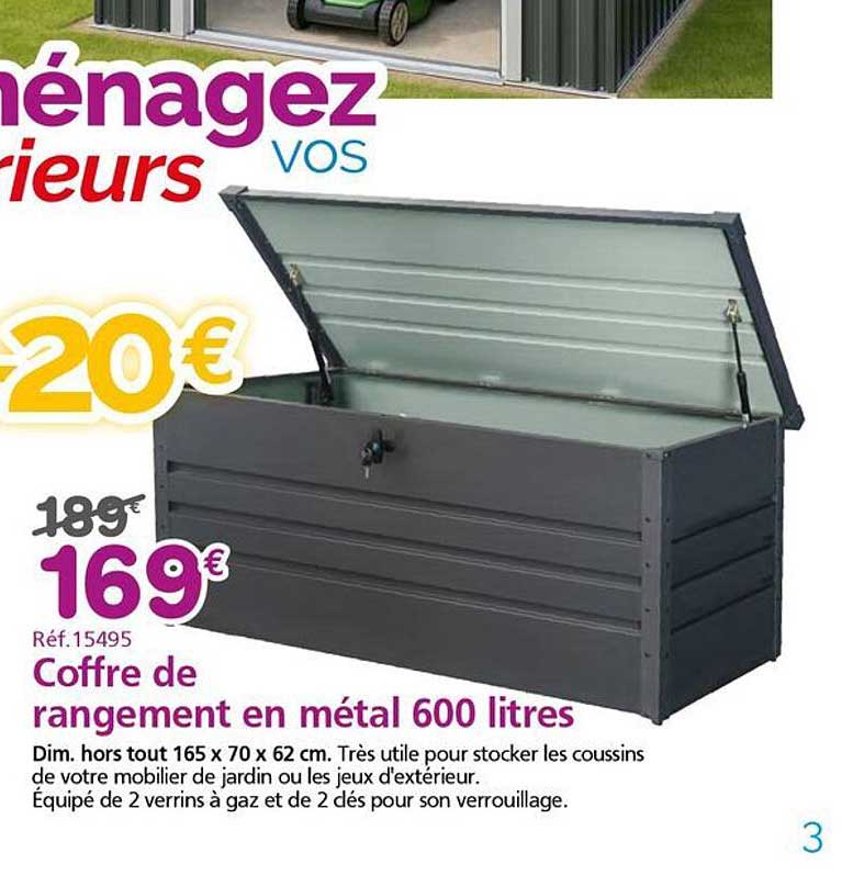 Coffre de rangement en métal 600 litres