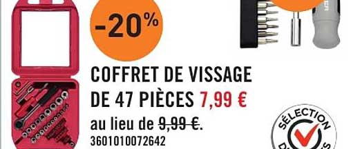 COFFRET DE VISSAGE DE 47 PIÈCES