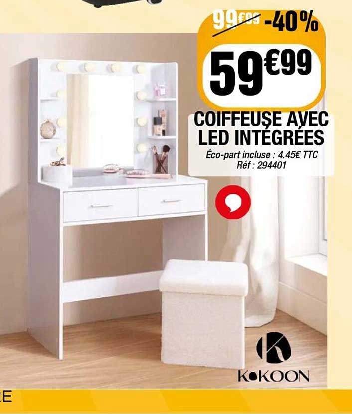 COIFFEUSE AVEC LED INTÉGRÉES