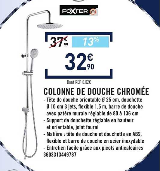 COLONNE DE DOUCHE CHROMÉE