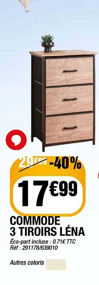 COMMODE 3 TIROIRS LÉNA