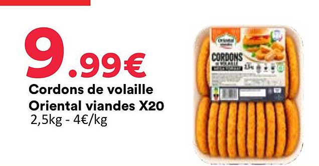 Cordons de volaille Oriental viandes X20