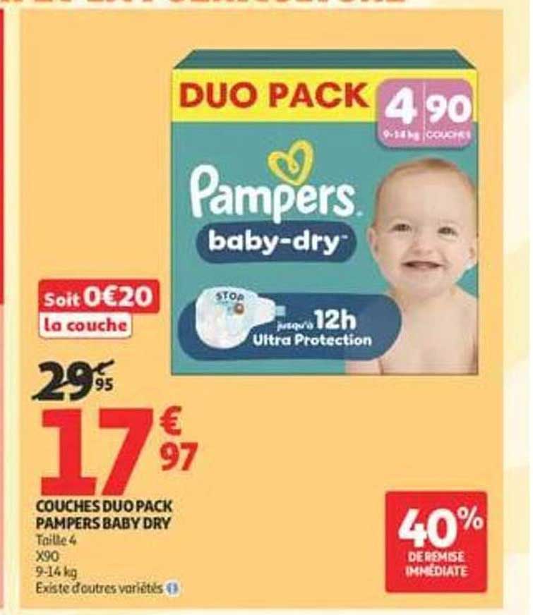 COUCHES DUO PACK PAMPERS BABY DRY