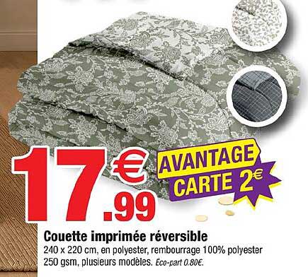 Couette imprimée réversible