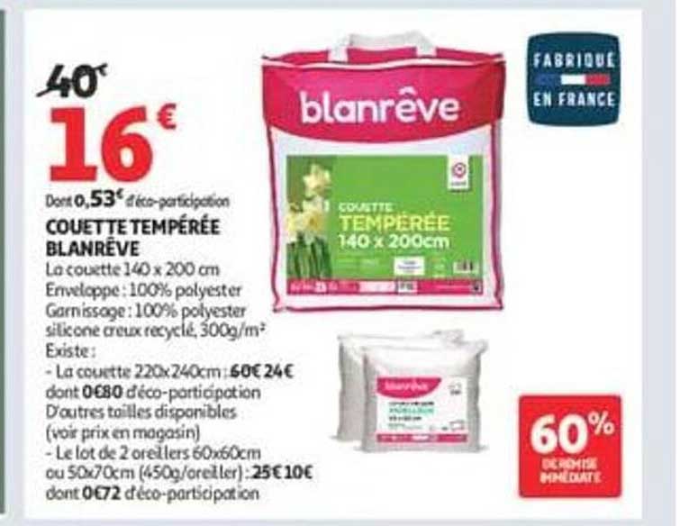 COUETTE TEMPÉRÉE BLANRÊVE