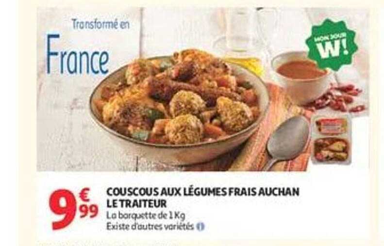 COUSCOUS AUX LÉGUMES FRAIS AUCHAN LE TRAITEUR