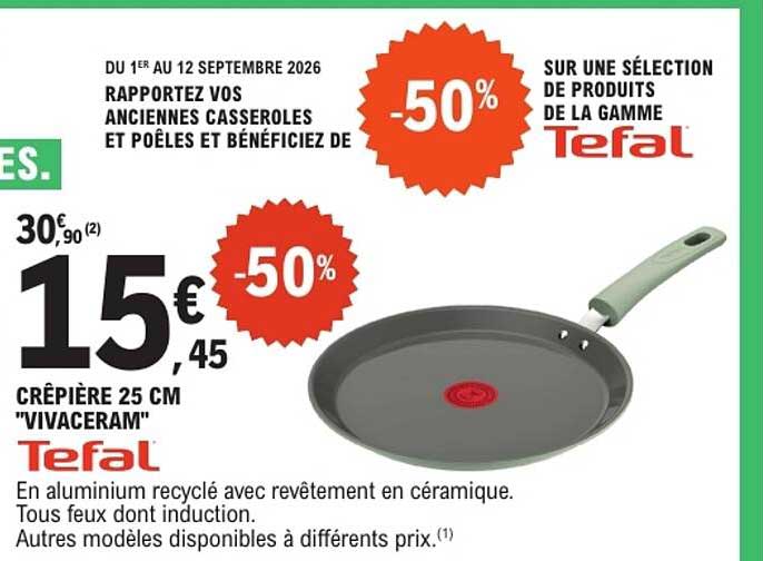 CRÊPIÈRE 25 CM "VIVACERAM" Tefal