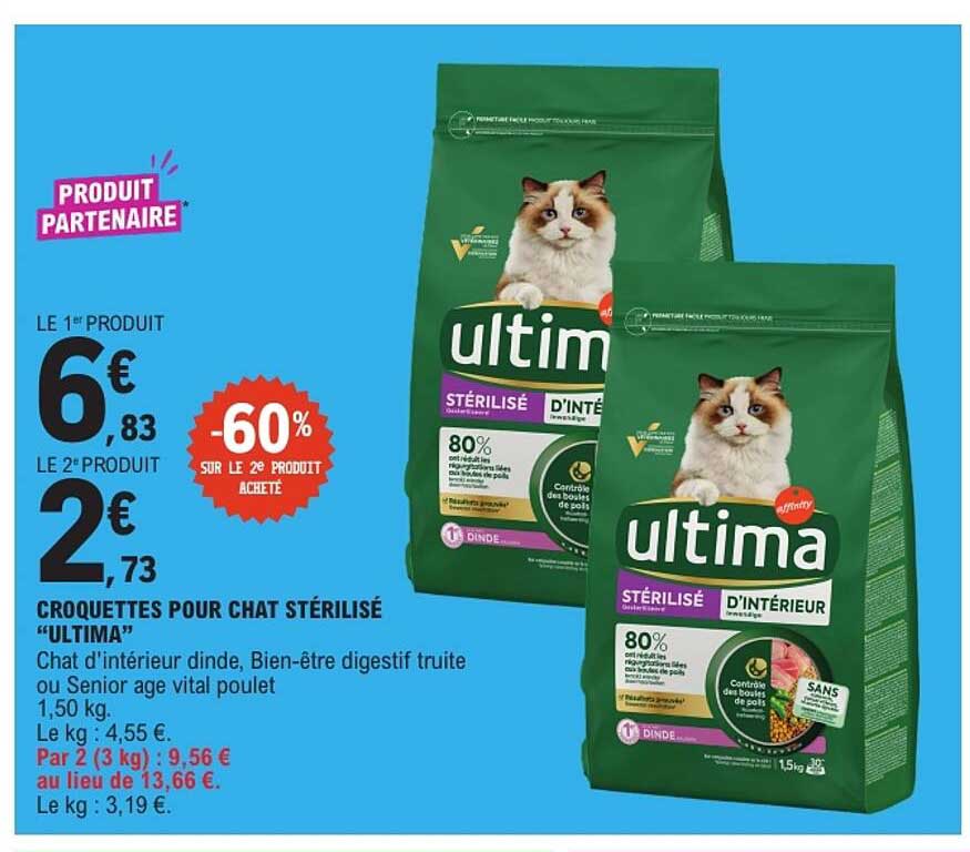 CROQUETTES POUR CHAT STÉRILISÉ “ULTIMA”