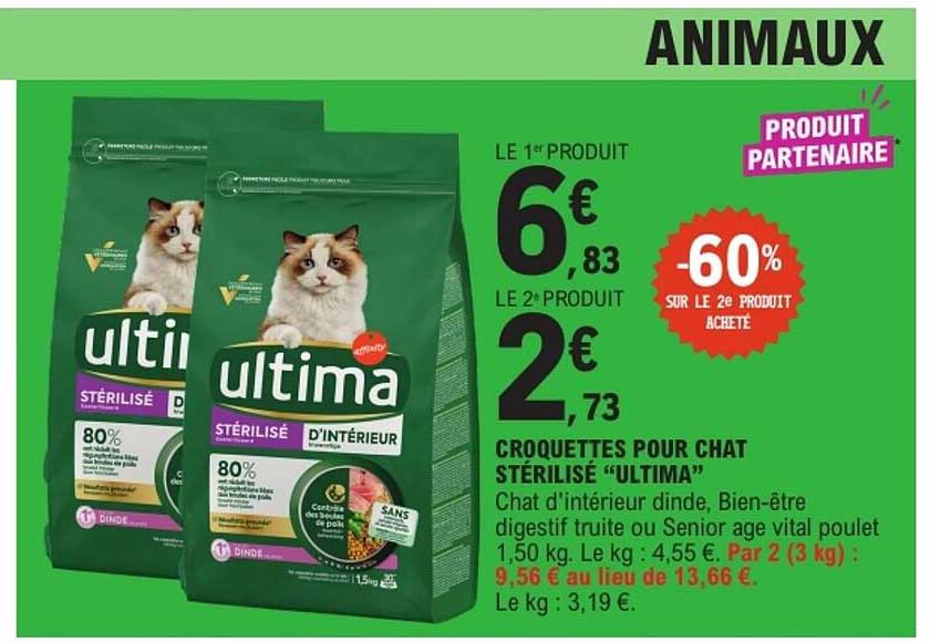 CROQUETTES POUR CHAT STÉRILISÉ “ULTIMA”