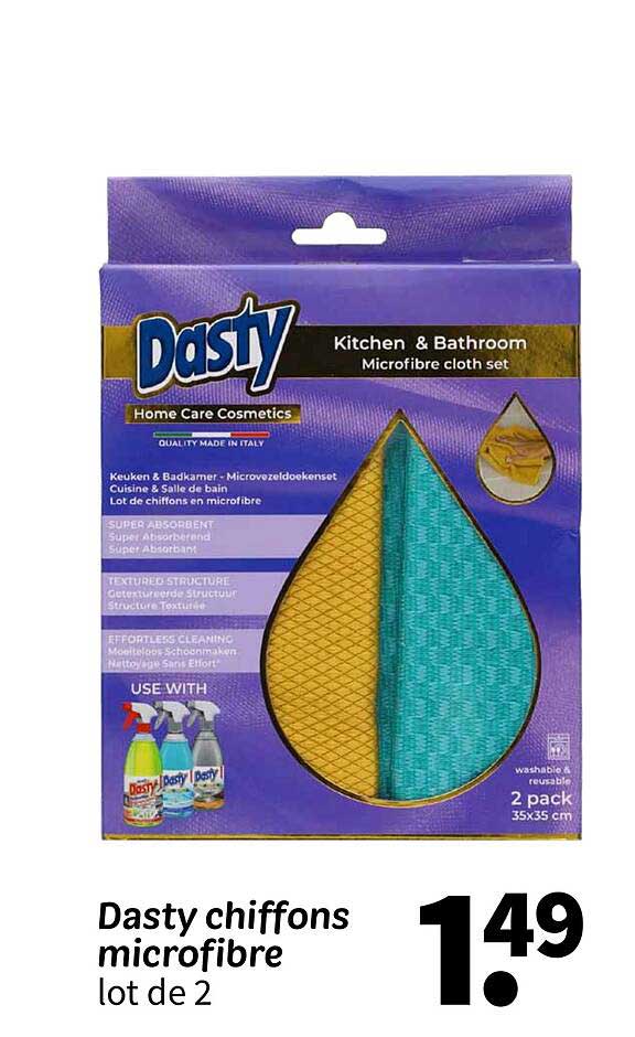Dasty chiffons microfibre lot de 2