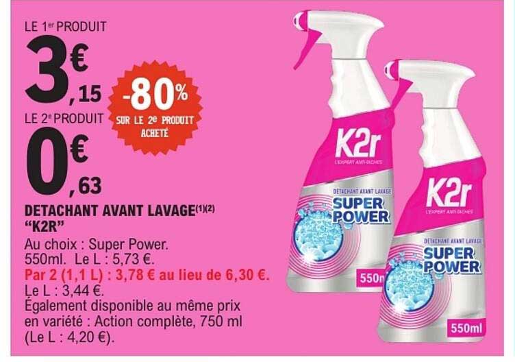 DETACHANT AVANT LAVAGE(1)(2) “K2R”