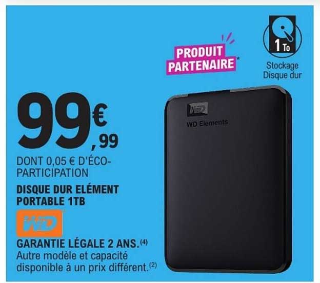 DISQUE DUR ÉLÉMENT PORTABLE 1TB