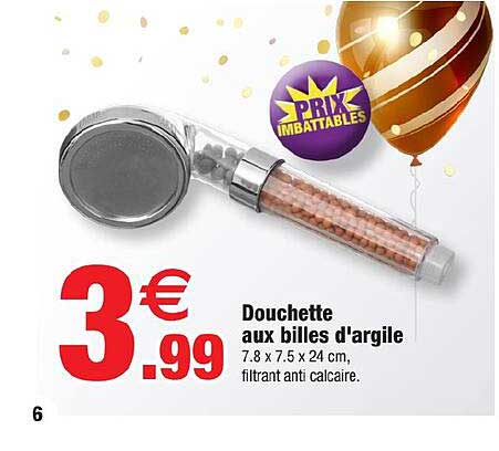 Douchette aux billes d'argile