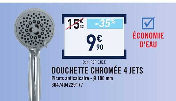 DOUCHETTE CHROMÉE 4 JETS