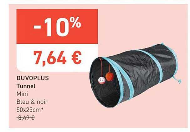 DUVOPLUS Tunnel Mini Bleu & noir 50x25cm*