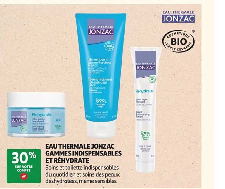 EAU THERMALE JONZAC GAMMES INDISPENSABLES ET RÉHYDRATE