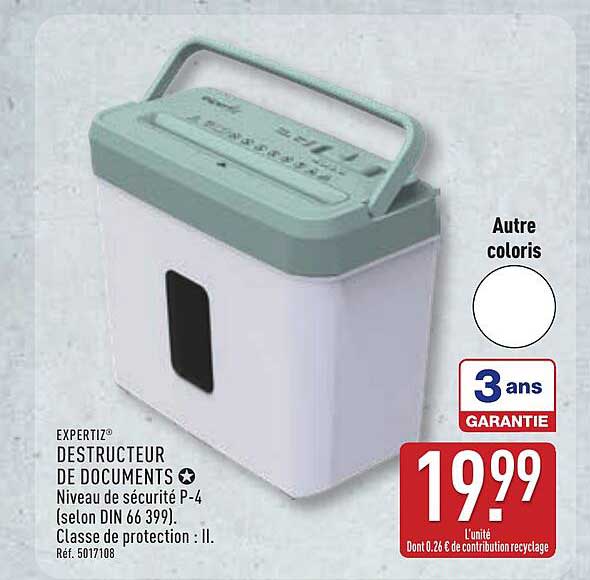 EXPERTIZ® DESTRUCTEUR DE DOCUMENTS
