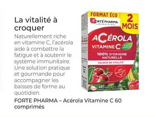 FORTE PHARMA – Acérola Vitamine C 60 comprimés