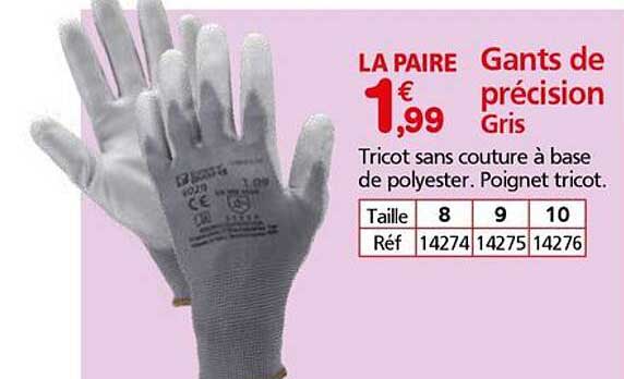 Gants de précision Gris