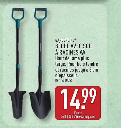 GARDENLINE® BÊCHE AVEC SCIE À RACINES