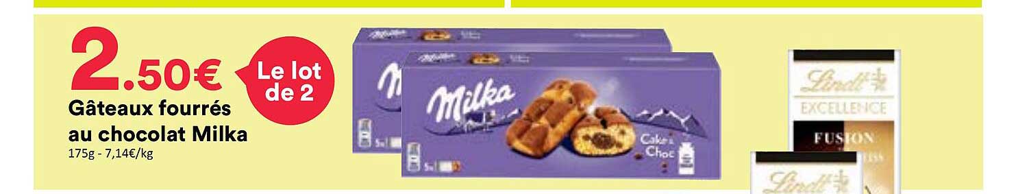 Gâteaux fourrés au chocolat Milka