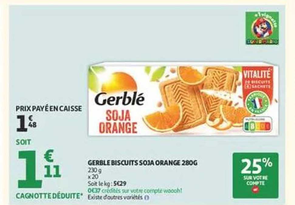 GERBLE BISCUITS SOJA ORANGE 280G