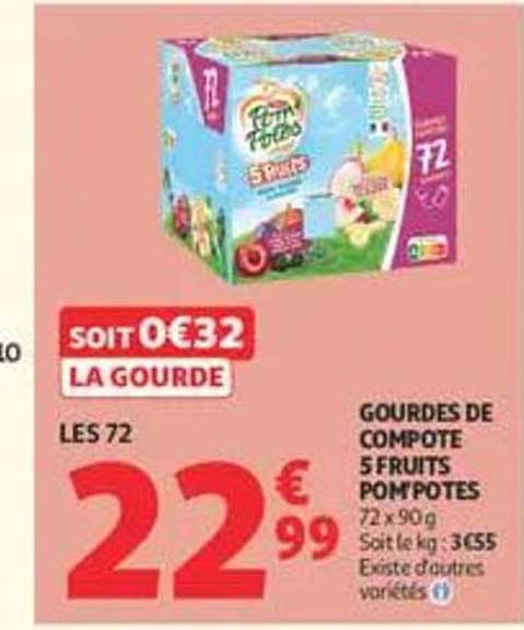 GOURDES DE COMPOTE 5 FRUITS POM'POTES