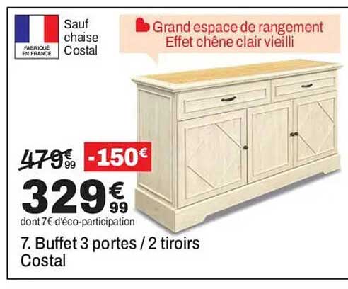 Grand espace de rangement Effet chêne clair vieilli