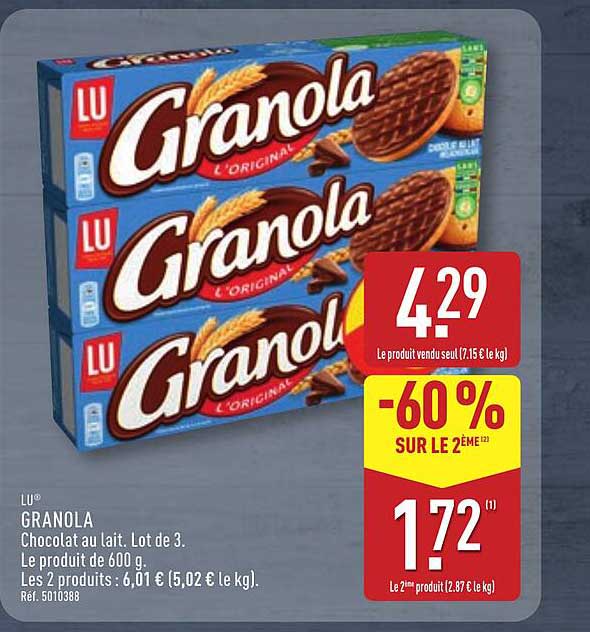 GRANOLA Chocolat au lait. Lot de 3.