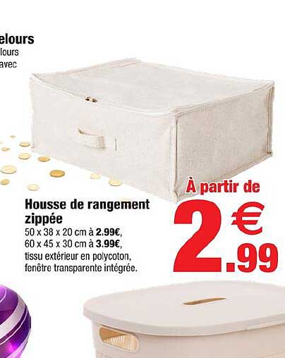 Housse de rangement zippée