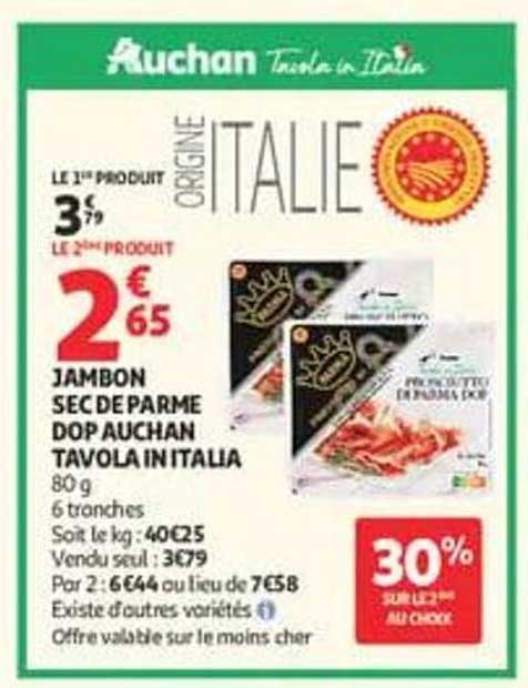 Jambon sec de Parme DOP Auchan Tavola in Italia