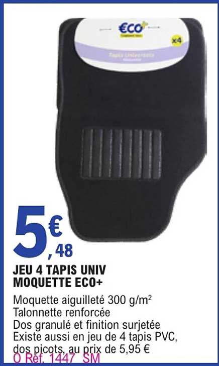 JEU 4 TAPIS UNIV MOQUETTE ECO+