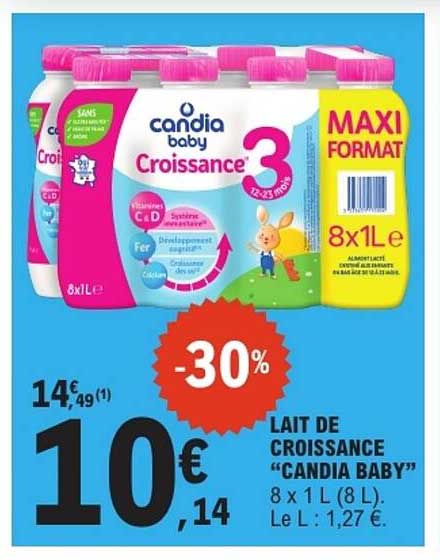 LAIT DE CROISSANCE “CANDIA BABY” 8 x 1 L (8 L)