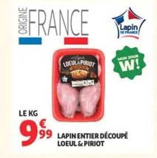 LAPIN ENTIER DÉCOUPÉ LOEUL & PIRIOT