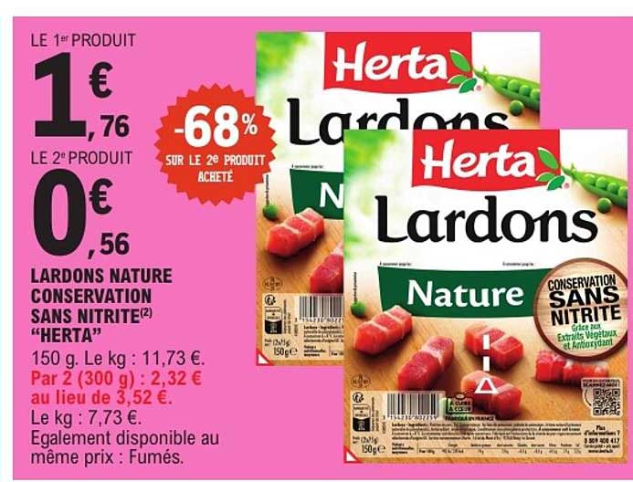 LARDONS NATURE CONSERVATION SANS NITRITE “HERTA”