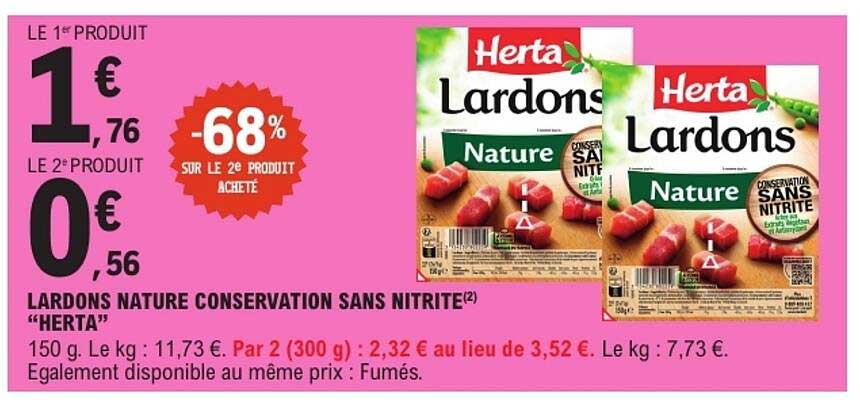 LARDONS NATURE CONSERVATION SANS NITRITE “HERTA”