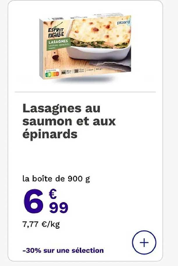 Lasagnes au saumon et aux épinards