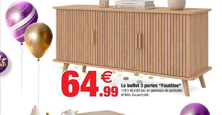 Le buffet 3 portes "Faustine"